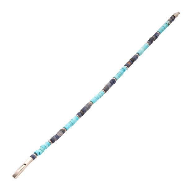 Azure Voyager (Turquoise / Sodalite) Heishi Bead Bracelet