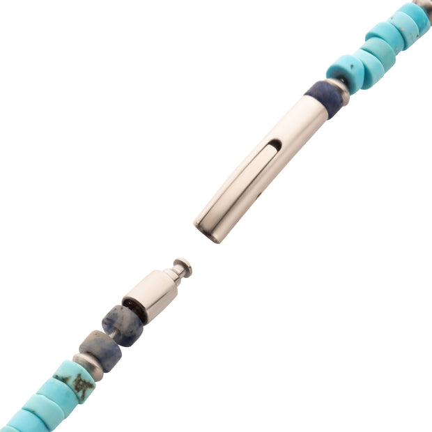 Azure Voyager (Turquoise / Sodalite) Heishi Bead Bracelet