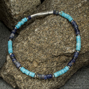 Azure Voyager (Turquoise / Sodalite) Heishi Bead Bracelet