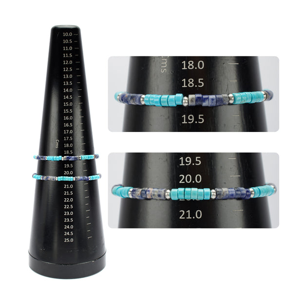 Azure Voyager (Turquoise / Sodalite) Heishi Bead Bracelet