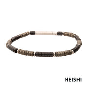 Shadow Wolf (Onyx / Pyrite) Heishi Bead Bracelet