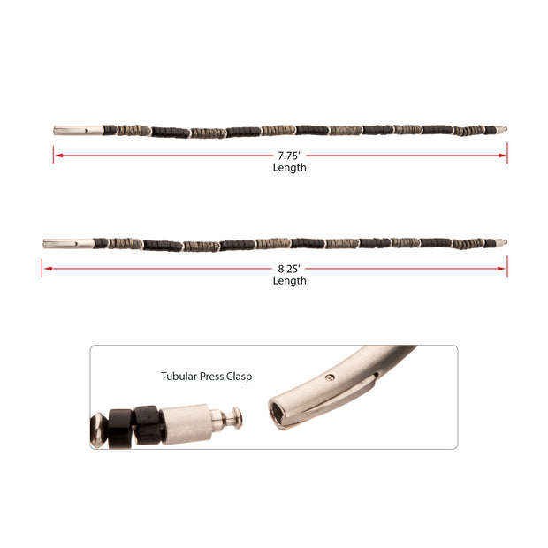 Shadow Wolf (Onyx / Pyrite) Heishi Bead Bracelet