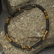 Magma Tiger (Tiger-eye / Lava) Heishi Bead Bracelet
