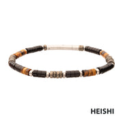 Pyro Sentinel (Onyx / Pyrite / Tiger-eye) Heishi Bead Bracelet