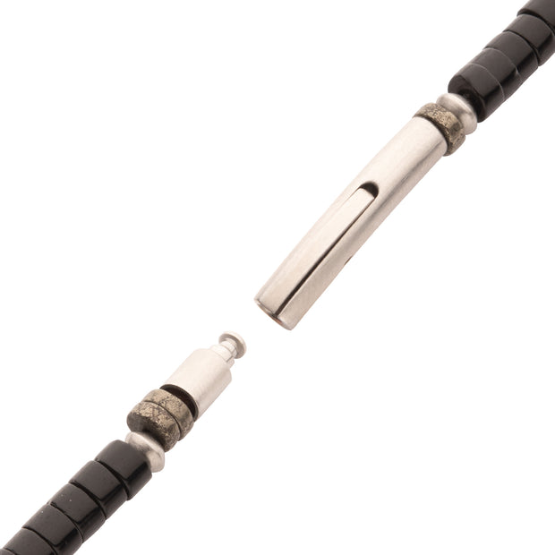 Pyro Sentinel (Onyx / Pyrite / Tiger-eye) Heishi Bead Bracelet