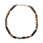 Pyro Sentinel (Onyx / Pyrite / Tiger-eye) Heishi Bead Bracelet