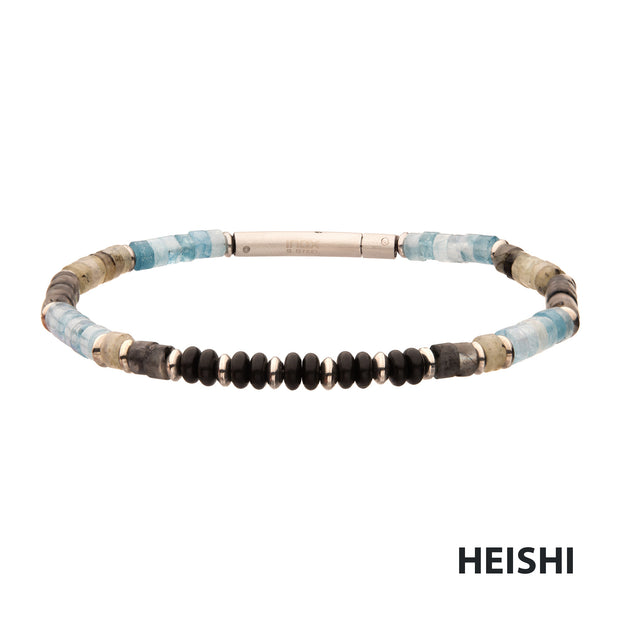 Tundra (Labradorite / Aquamarine / Moonstone) Heishi Bead Bracelet