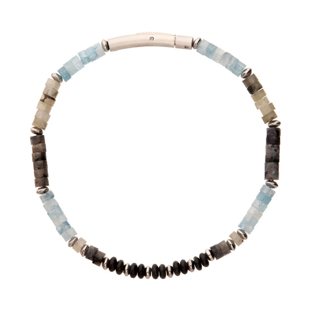 Tundra (Labradorite / Aquamarine / Moonstone) Heishi Bead Bracelet