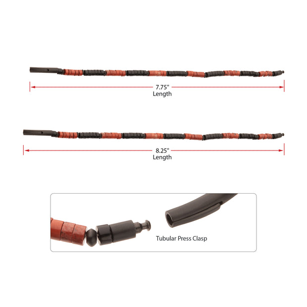 Inferno (Red Jasper / Onyx) Heishi Bead Bracelet