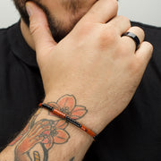 Inferno (Red Jasper / Onyx) Heishi Bead Bracelet