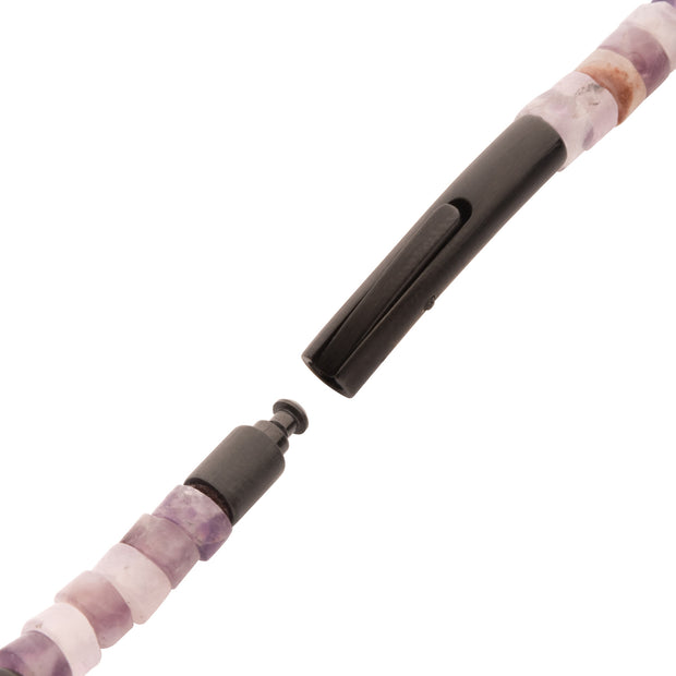Imperial Dusk (Amethyst / Onyx) Heishi Bead Bracelet