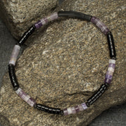 Imperial Dusk (Amethyst / Onyx) Heishi Bead Bracelet