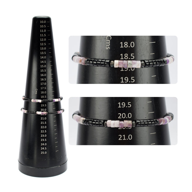 Imperial Dusk (Amethyst / Onyx) Heishi Bead Bracelet