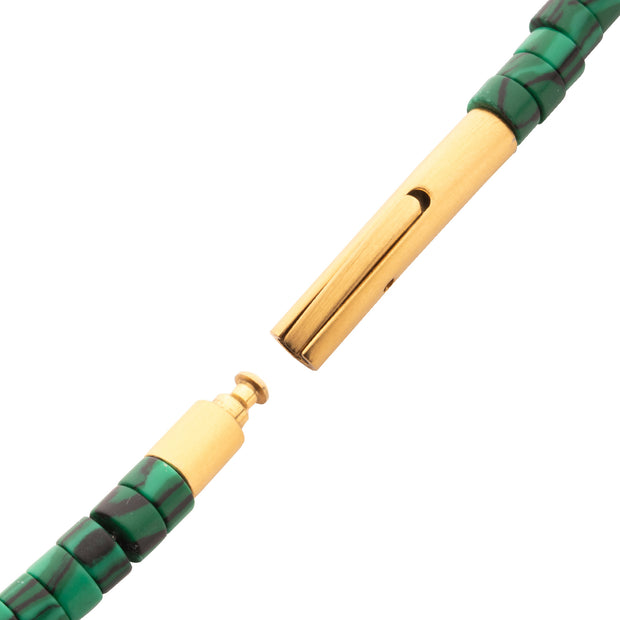 TerraFirm (Brown Jasper / Malachite) Heishi Bead Bracelet