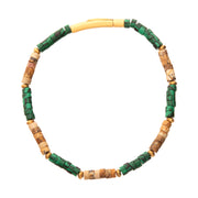 TerraFirm (Brown Jasper / Malachite) Heishi Bead Bracelet
