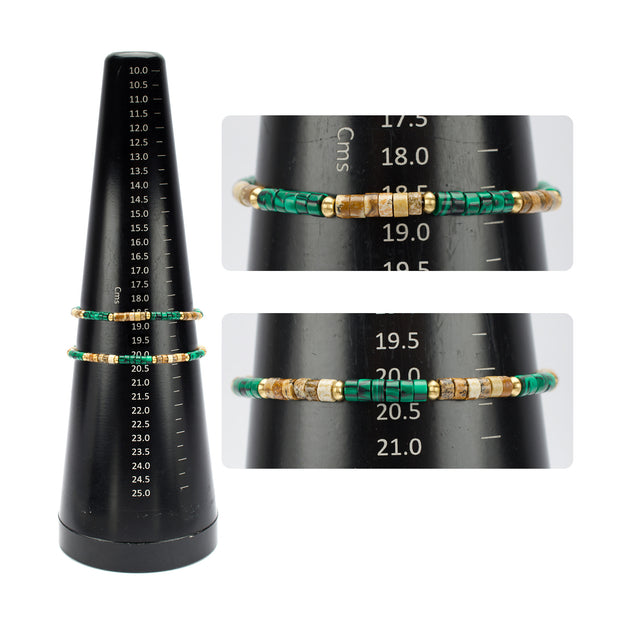 TerraFirm (Brown Jasper / Malachite) Heishi Bead Bracelet