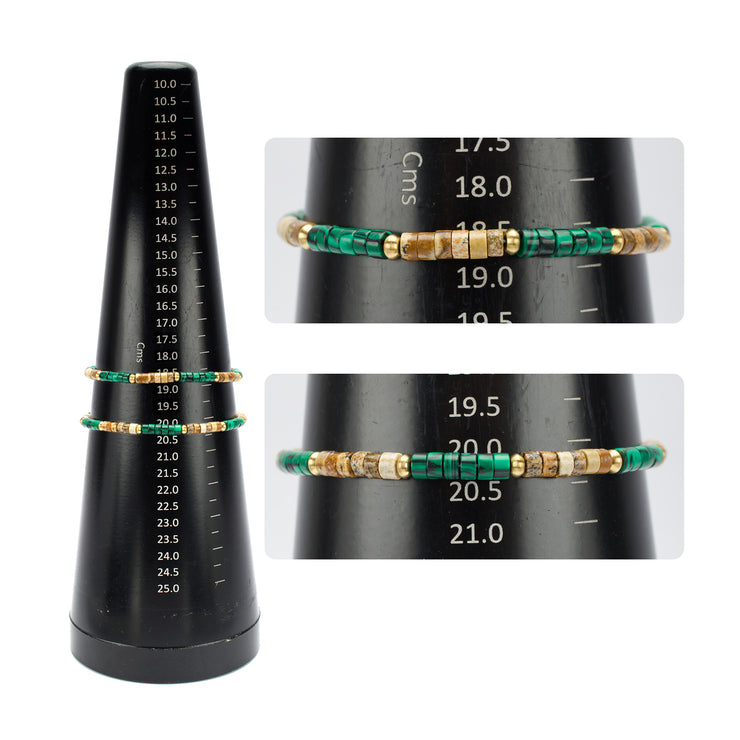 TerraFirm (Brown Jasper / Malachite) Heishi Bead Bracelet