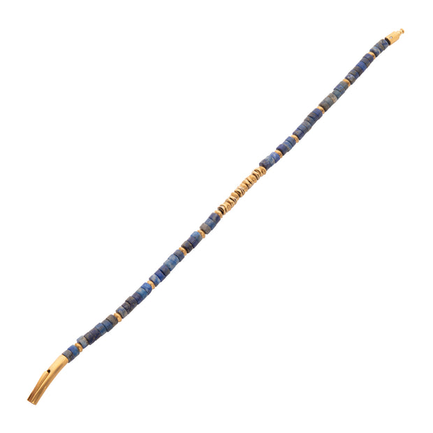 SkyWeaver (Hematite / Lapis Lazuli) Heishi Bead Bracelet