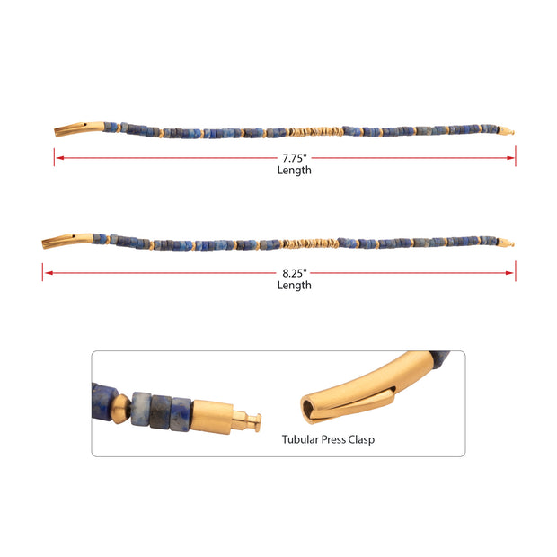 SkyWeaver (Hematite / Lapis Lazuli) Heishi Bead Bracelet