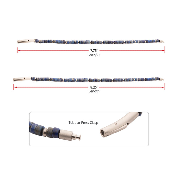 RiverRunner (Blue Lapis Lazuli) Heishi Bead Bracelet
