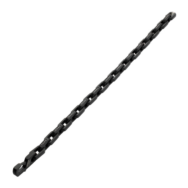 8mm Matte Finish Black IP Stainless Steel Faceted Interlock Link Chain Bracelet