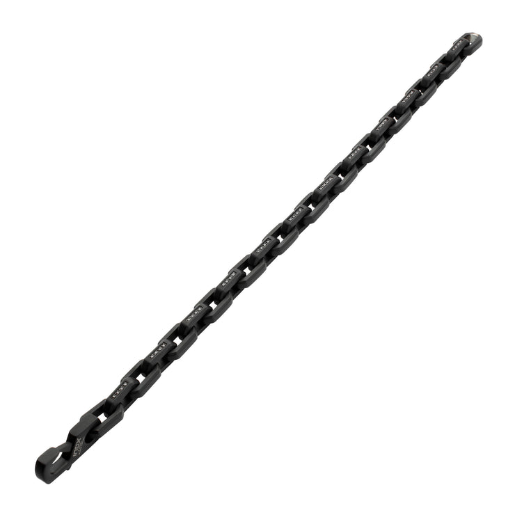 8mm Matte Finish Black IP Stainless Steel Faceted Interlock Link Chain Bracelet
