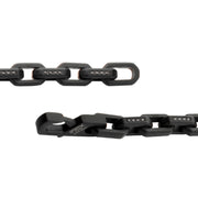 8mm Matte Finish Black IP Stainless Steel Faceted Interlock Link Chain Bracelet