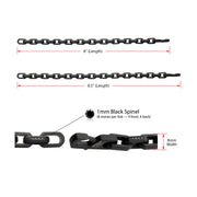 8mm Matte Finish Black IP Stainless Steel Faceted Interlock Link Chain Bracelet