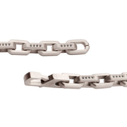 8mm Matte Finish Stainless Steel Faceted Interlock Link Chain Bracelet