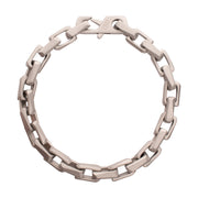 7.5mm Matte Finish Stainless Steel Faceted Interlock Link Chain Bracelet