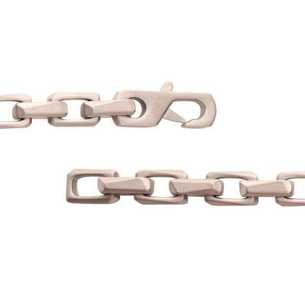 7.5mm Matte Finish Stainless Steel Faceted Interlock Link Chain Bracelet