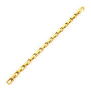 7.5mm Matte Finish 18Kt Gold IP Stainless Steel Faceted Interlock Link Chain Bracelet
