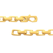 7.5mm Matte Finish 18Kt Gold IP Stainless Steel Faceted Interlock Link Chain Bracelet