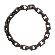 7.5mm Matte Finish Black IP Stainless Steel Faceted Interlock Link Chain Bracelet
