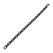 7.5mm Matte Finish Black IP Stainless Steel Faceted Interlock Link Chain Bracelet