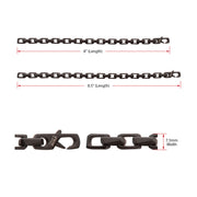 7.5mm Matte Finish Black IP Stainless Steel Faceted Interlock Link Chain Bracelet