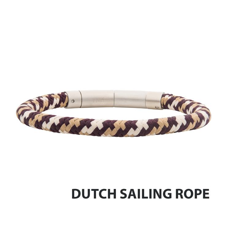 6mm Brown, Beige & Dark Brown Nylon Cord Bracelet