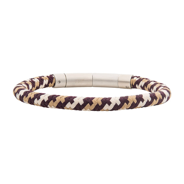 6mm Brown, Beige & Dark Brown Nylon Cord Bracelet
