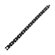 Black IP Steel with Matte Finish Pyramid Stud Pattern & High Polished Finish Link Bracelet
