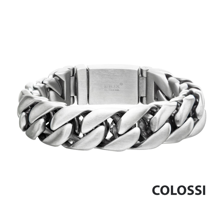 Matte Double Layer Curb Colossi Link and Chain Bracelets
