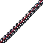 Antique Finish Blue IP Stainless Steel Foxtail Chain with Red Wax Cord Bracelet