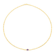 14K Amethyst Mirrored Chain Necklace