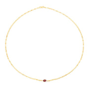 14K Garnet Mirrored Chain Neklace