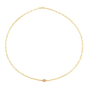 14K Citrine Mirrored Chain Necklace