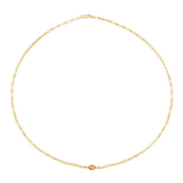 14K Citrine Mirrored Chain Necklace