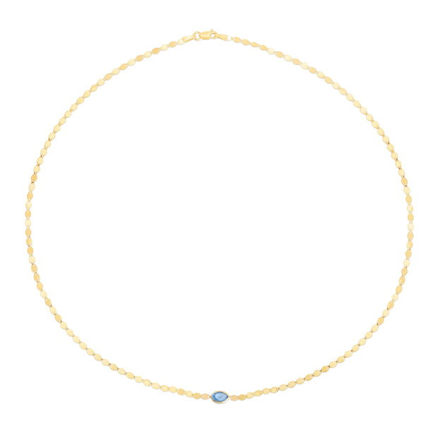 14K Blue Topaz Mirrored Chain Bracelet