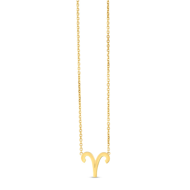 14K Gold Aries Necklace