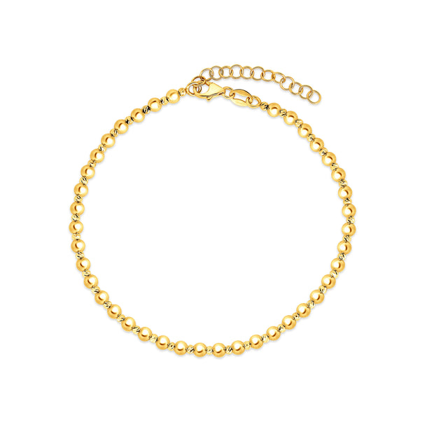 14K Gold 3mm Bead Bracelet