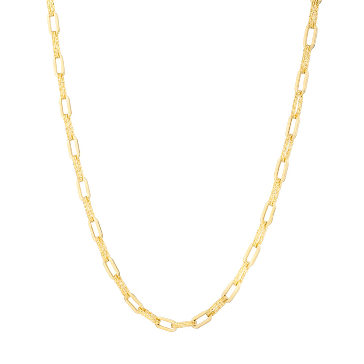 14K 4mm DiamantÃ© Paperclip Necklace