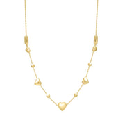 14K Adjustable Puff Heart Necklace
